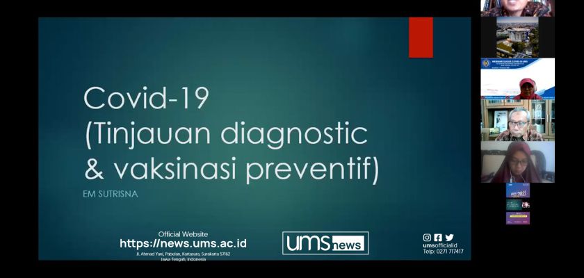 You are currently viewing Edukasi Lewat Webinar, Satgas Covid-19 UMS Minta Tetap Patuhi Prokes 5M Setelah Vaksin