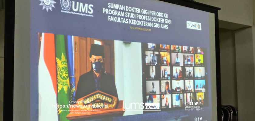 Read more about the article UMS Lantik 22 Dokter Gigi Secara Online. Pelantikan Pertama yang Dilakukan Secara Daring