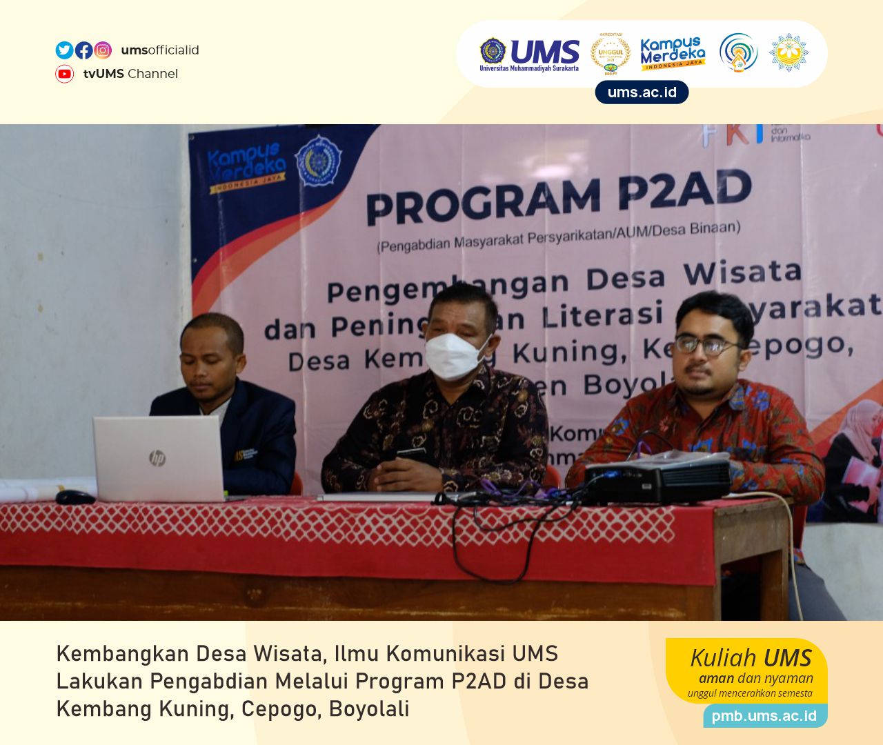 Read more about the article Kembangkan Desa Wisata, Ilmu Komunikasi UMS Lakukan Pengabdian Melalui Program P2AD di Desa Kembang Kuning, Cepogo, Boyolali