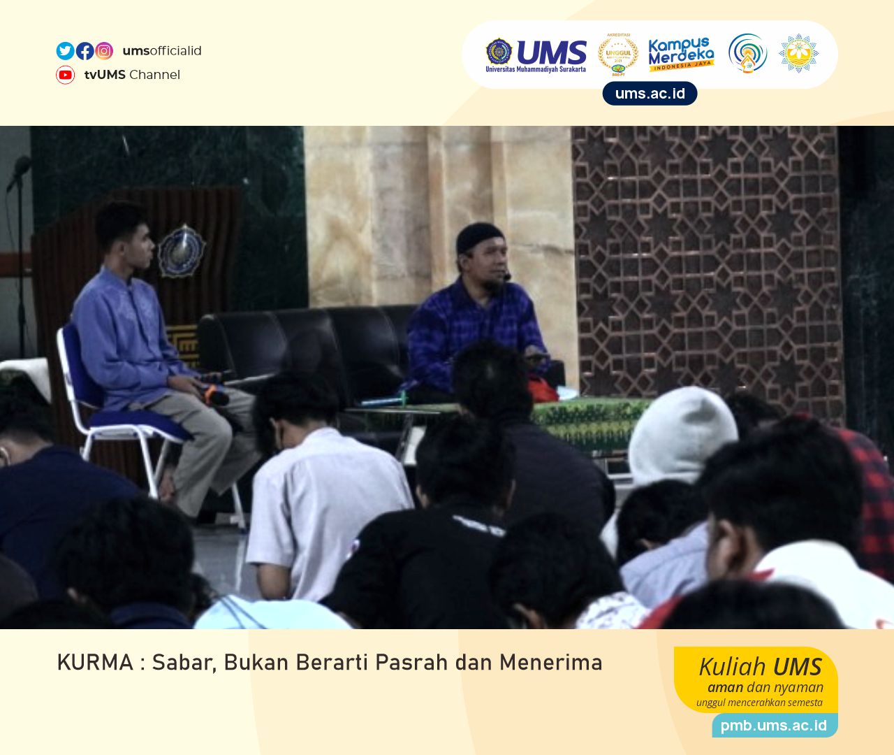 Read more about the article KURMA : Sabar, Bukan Berarti Pasrah dan Menerima