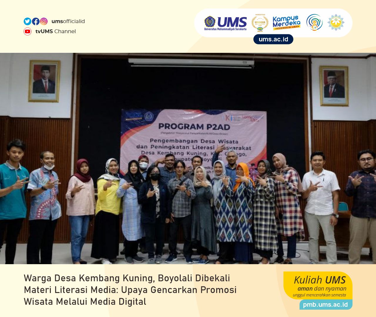 Read more about the article Warga Desa Kembang Kuning, Boyolali Dibekali Materi Literasi Media: Upaya Gencarkan Promosi Wisata Melalui Media Digital