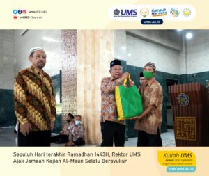 Read more about the article Sepuluh Hari terakhir Ramadhan 1443H, Rektor UMS Ajak Jamaah Kajian Al-Maun Selalu Bersyukur