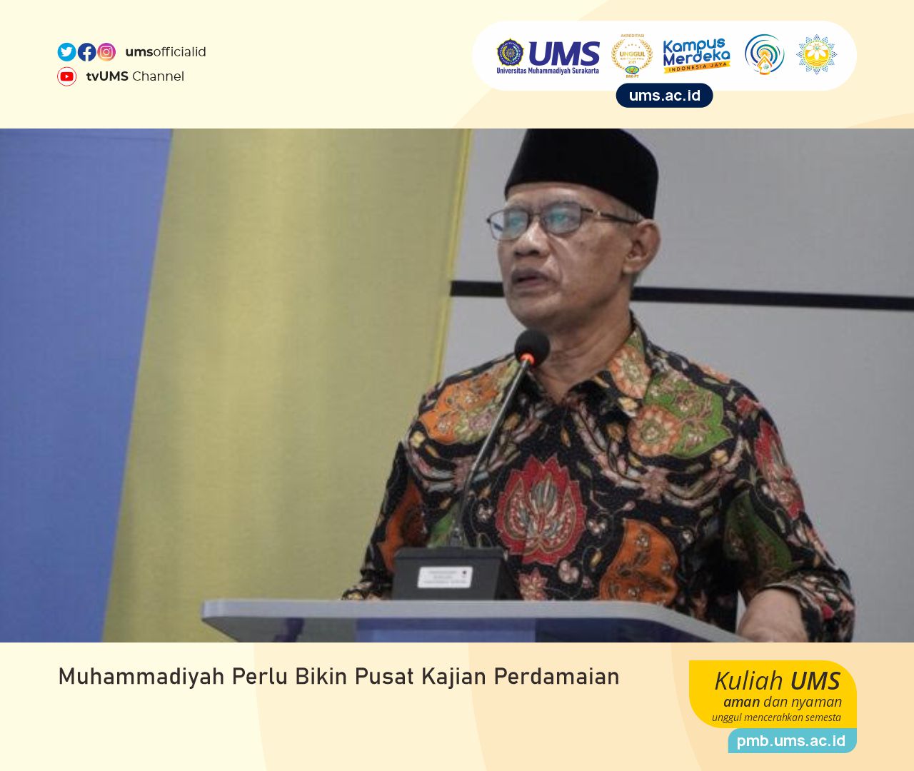 Read more about the article Muhammadiyah Perlu Bikin Pusat Kajian Perdamaian