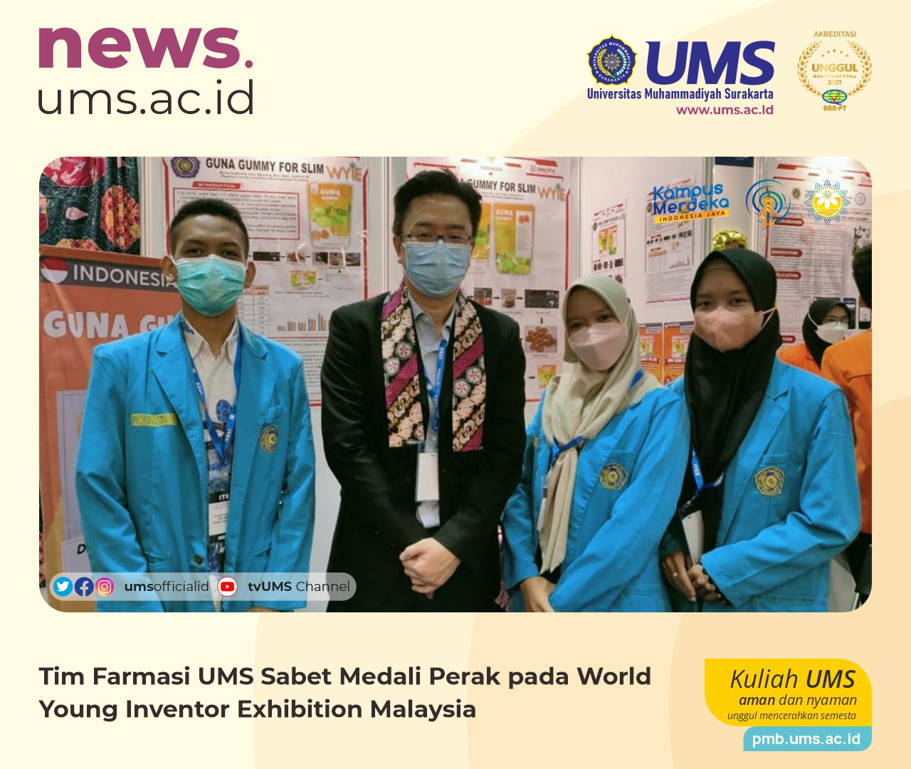 You are currently viewing Tim Farmasi UMS Sabet Medali Perak pada World Young Inventor Exhibition Malaysia