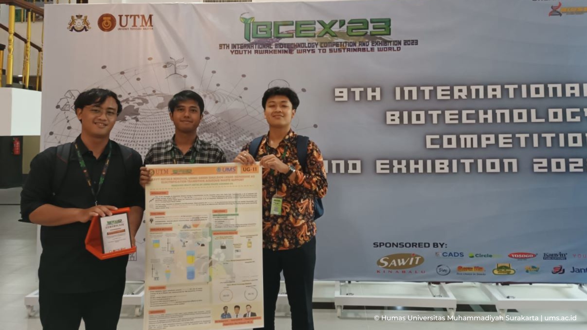 You are currently viewing Mahasiswa UMS Sabet Bronze Medal Award pada Ajang International Biotechnology Competition and Exhibition 2023