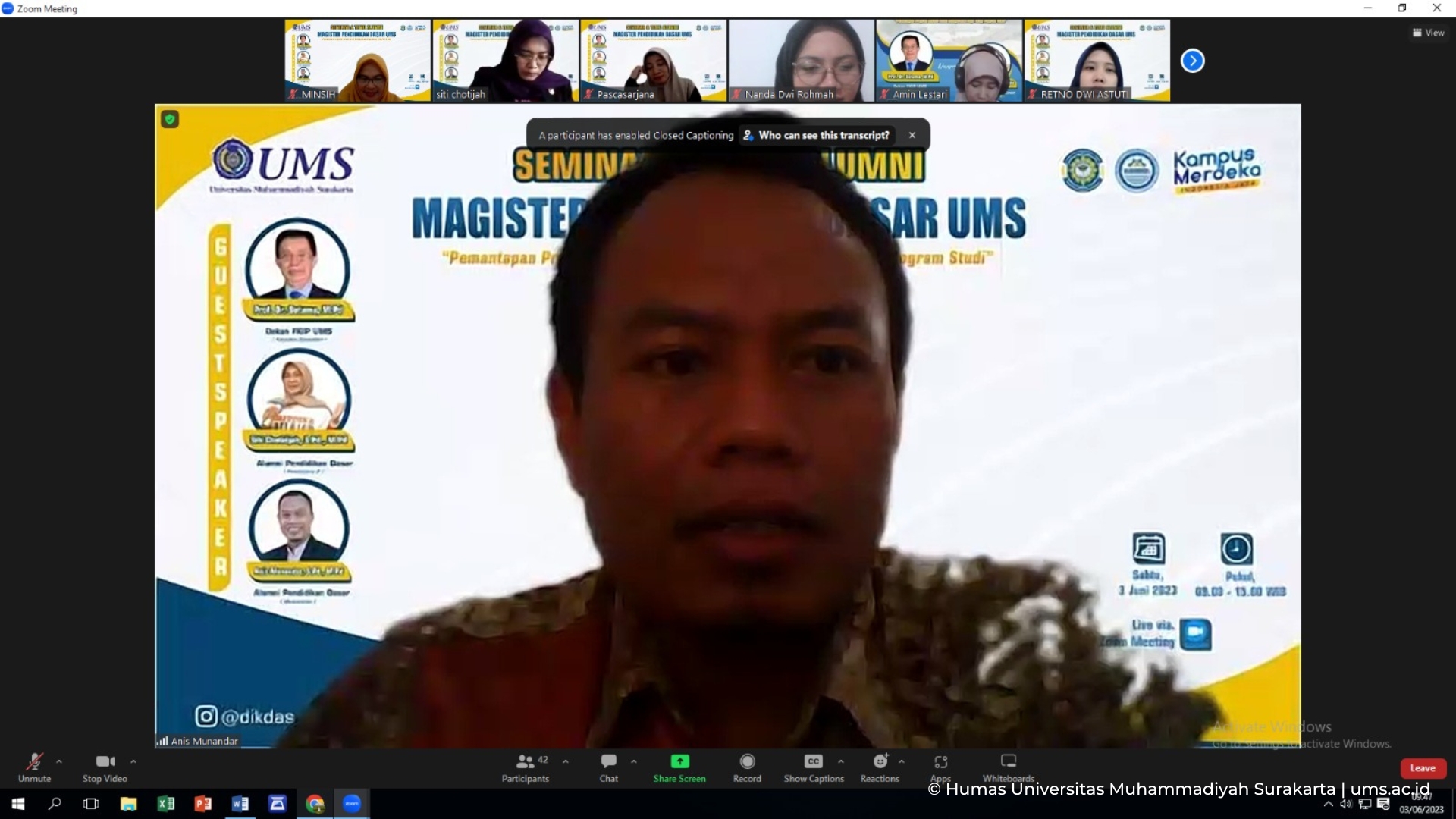 You are currently viewing Magister Pendidikan Dasar UMS Adakan Seminar dan Temu Alumni