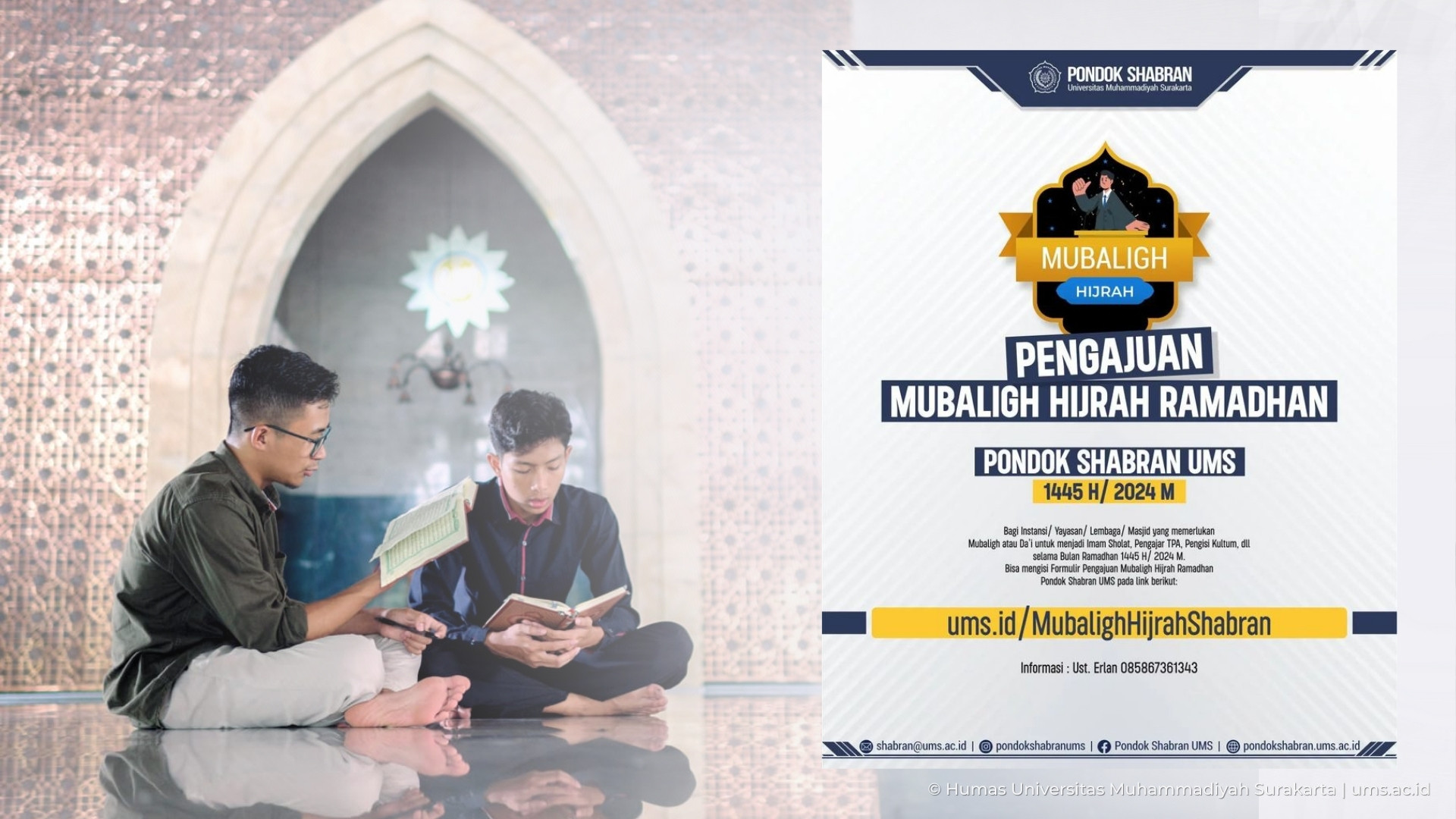You are currently viewing Meriahkan Ramadan 1445 H, Pondok Shabran UMS Buka Pengajuan Mubaligh Hijrah Ramadan