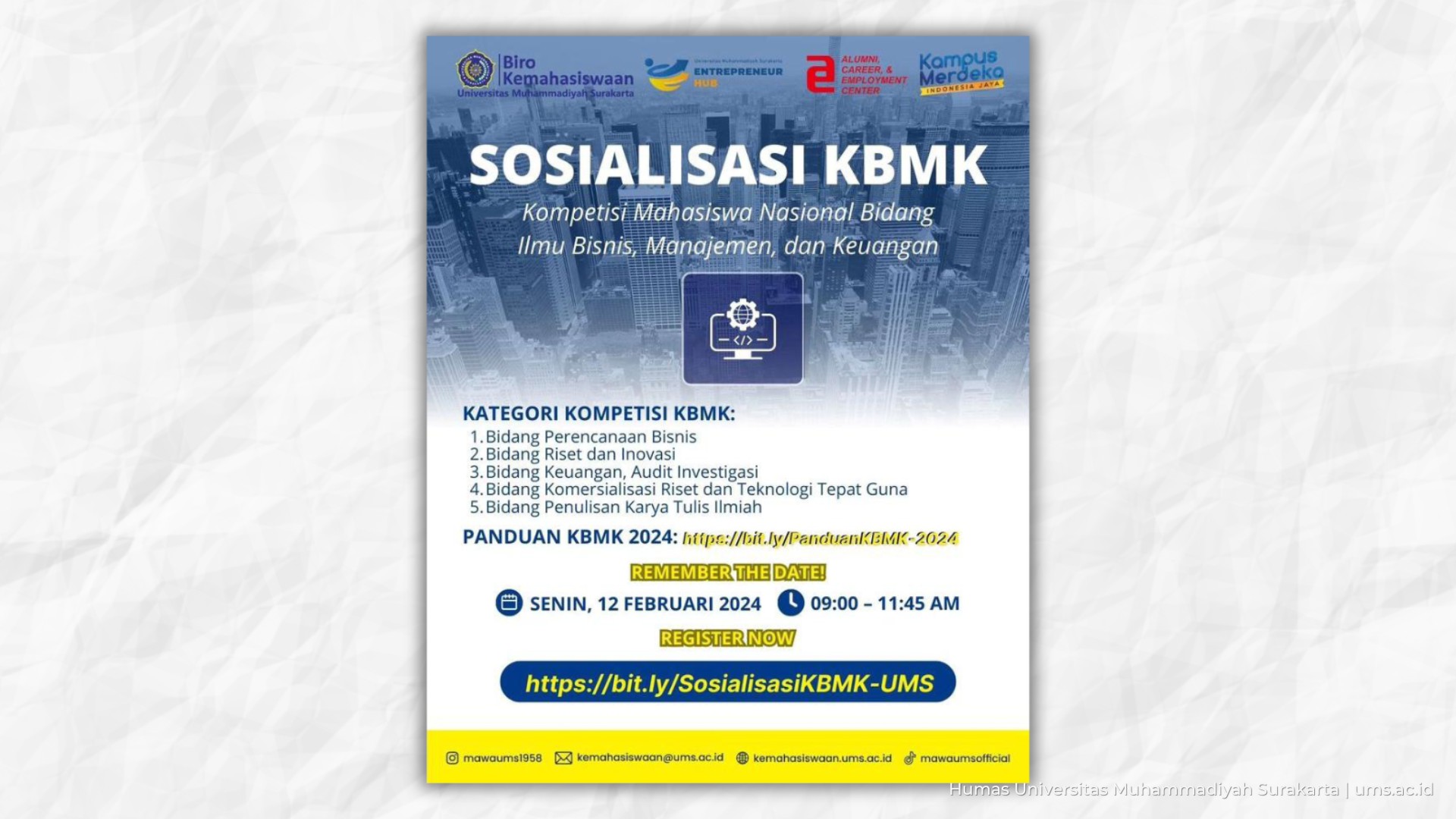 Read more about the article UMS Akan Gelar Sosialisasi KBMK, Catat Tanggalnya!