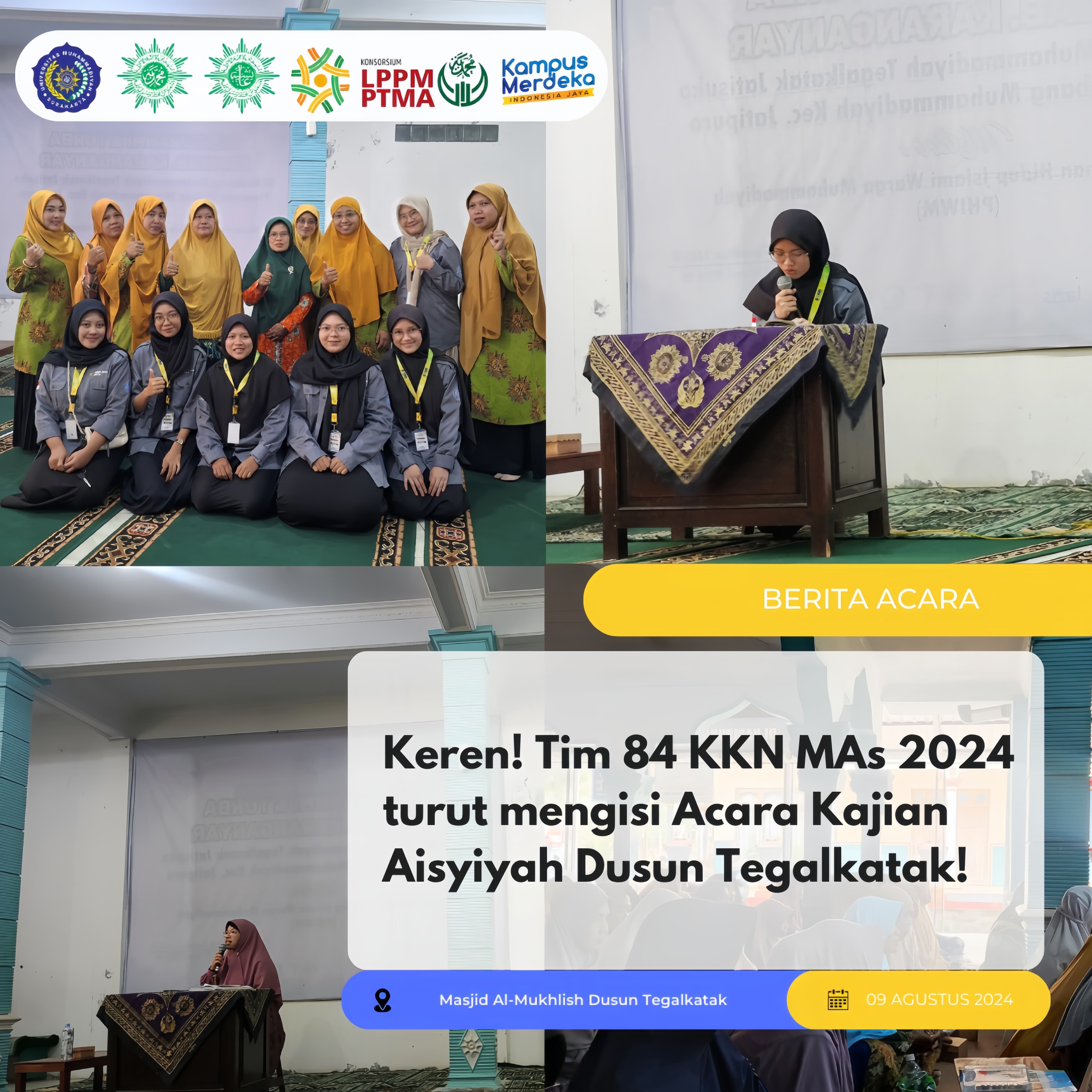 Read more about the article Keren! Tim 84 KKNMAs 2024 turut mengisi Acara Kajian Aisyiyah Dusun Tegalkatak!