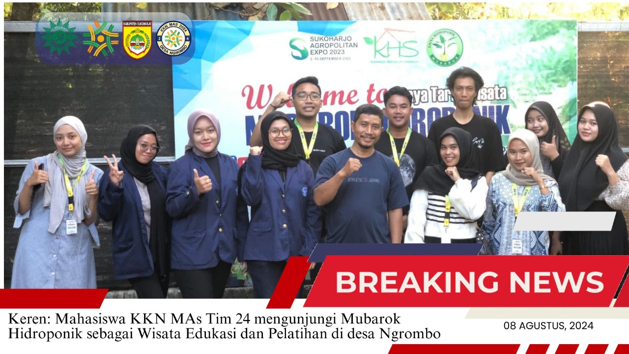 Read more about the article Keren: Mahasiswa KKN MAs Tim 24 Mengunjungi Mubarok Hidroponik sebagai Wisata Edukasi dan Pelatihan di desa Ngrombo