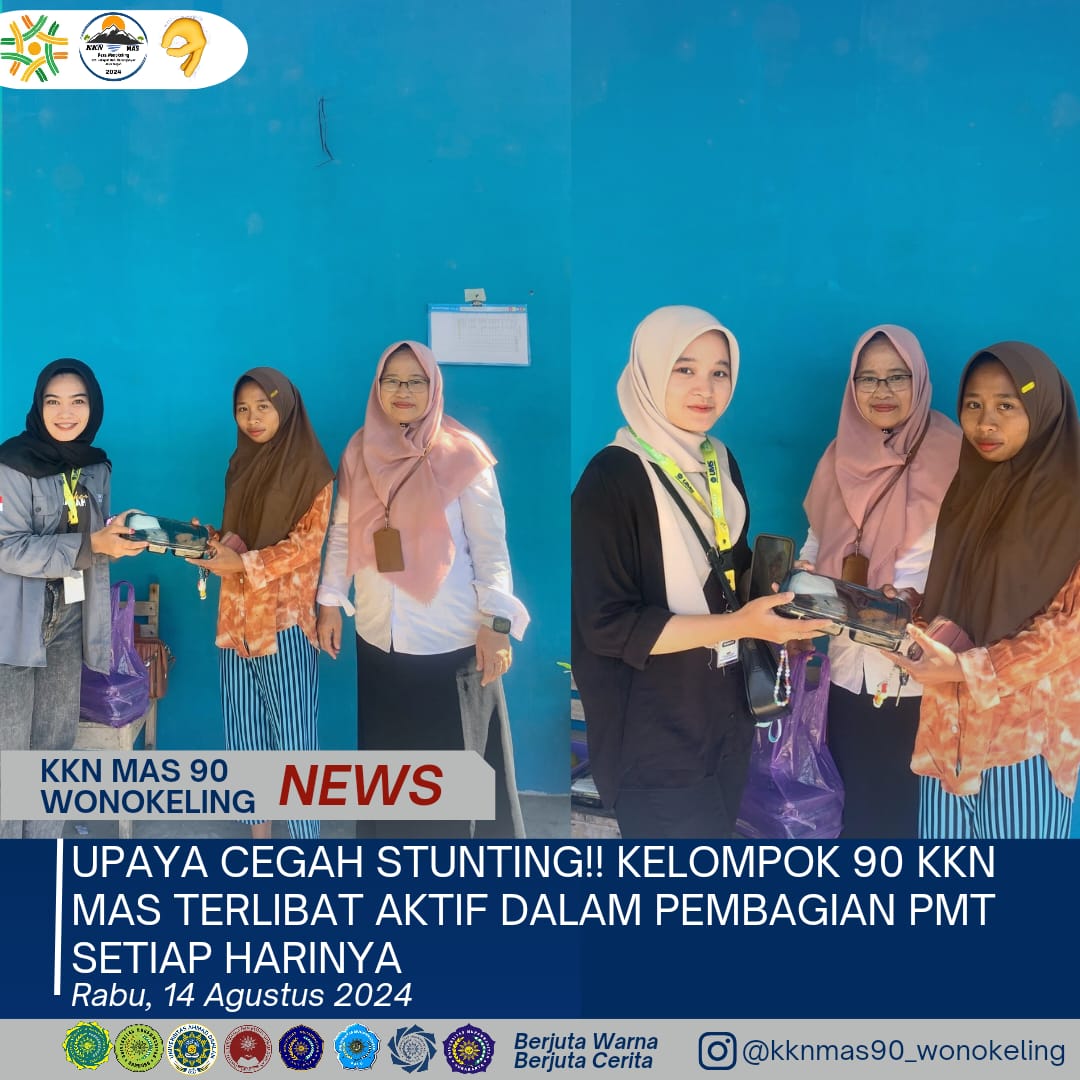 Read more about the article Upaya Cegah Stunting!! Kelompok 90 KKN Mas Terlibat Aktif dalam Pembagian PMT Setiap Harinya