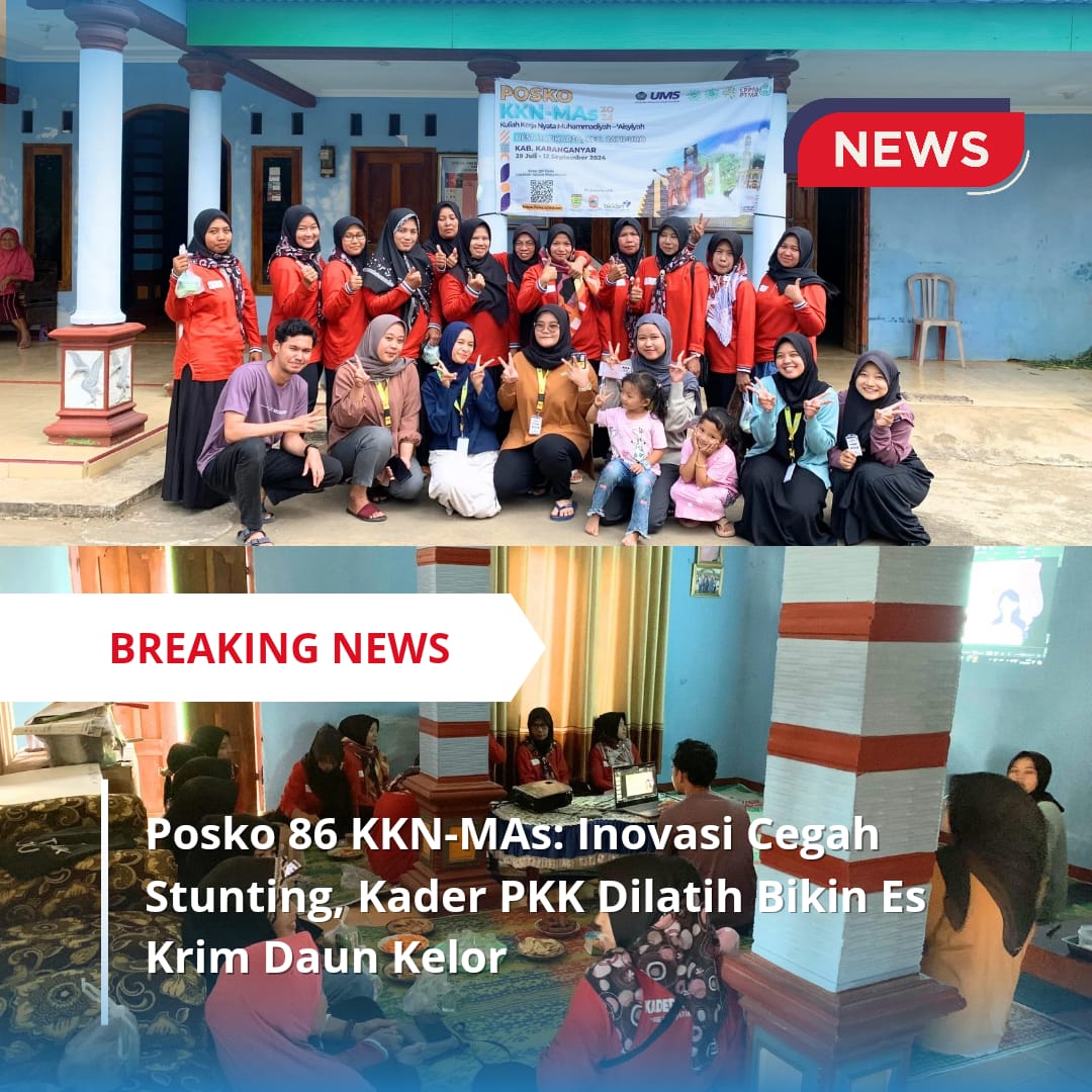 Read more about the article Posko 86 KKNMAs : Inovasi Cegah Stunting, Kader PKK Dilatih Bikin Es Krim Daun Kelor