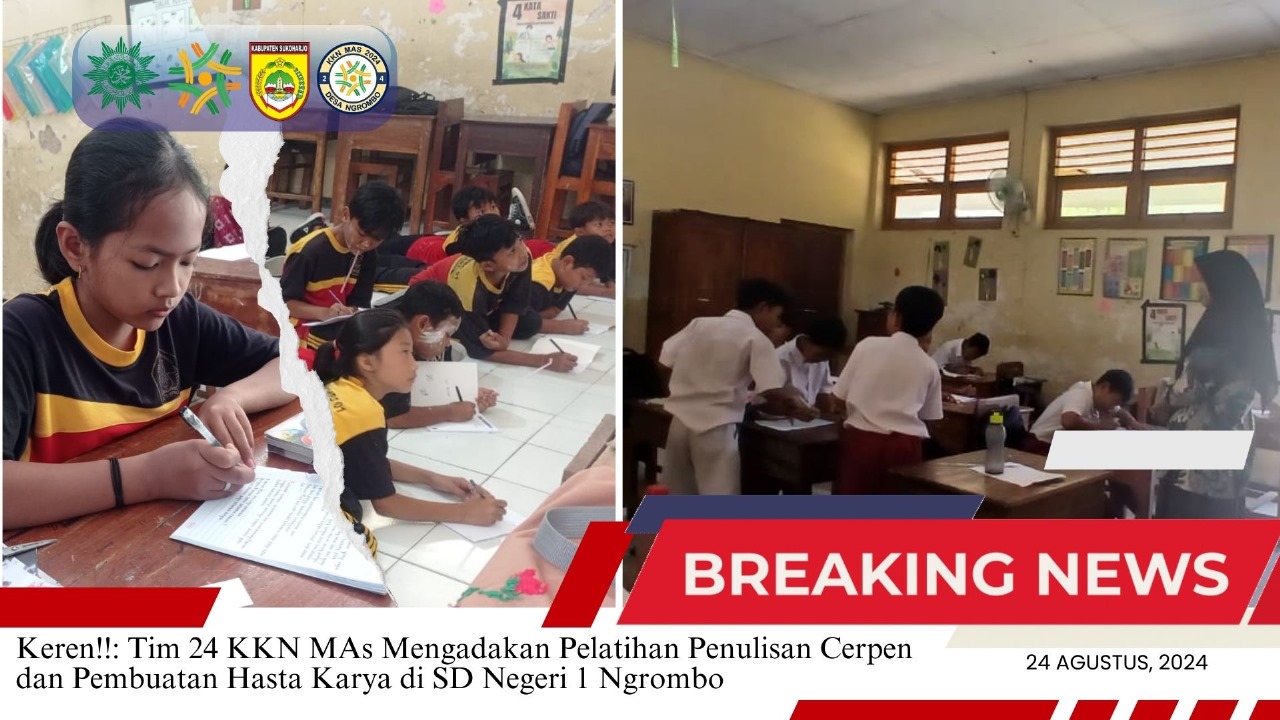 Read more about the article Keren! Mahasiswa KKN MAs Mengadakan Pelatihan Penulisan Cerpen dan Pembuatan Hasta Karya di SD Negeri 1 Ngrombo