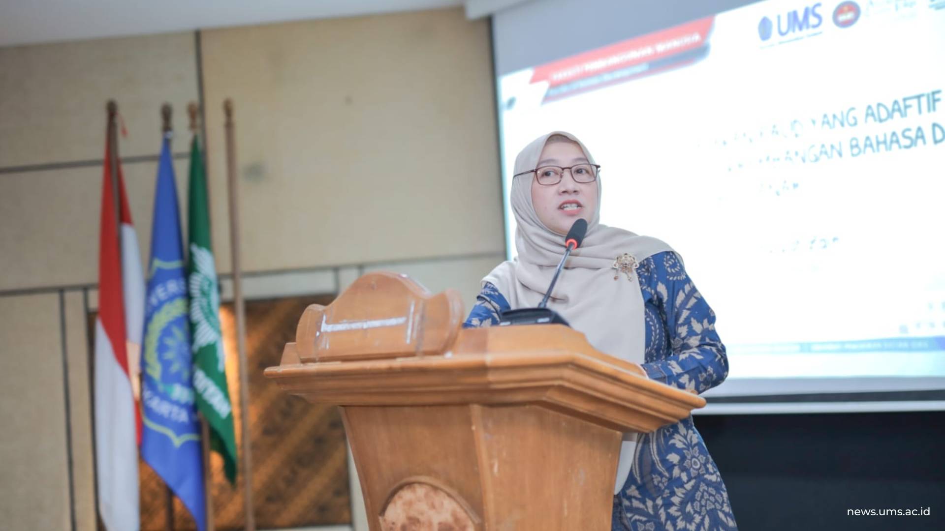Kaprodi PG PAUD UMS Dr. Junita Dwi Wardhani, M.Ed saat memberikan sambutan. Foto Imam Safii