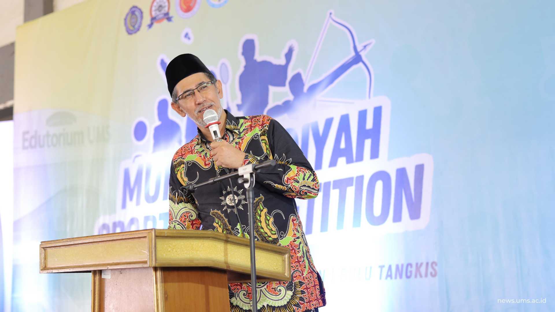 Ketua PDM Karanganyar Muhammad Arif Babher, S.Ag., M.Pd. saat memberikan sambutan pada pembukaan Muhammadiyah Sport Competition 2025.