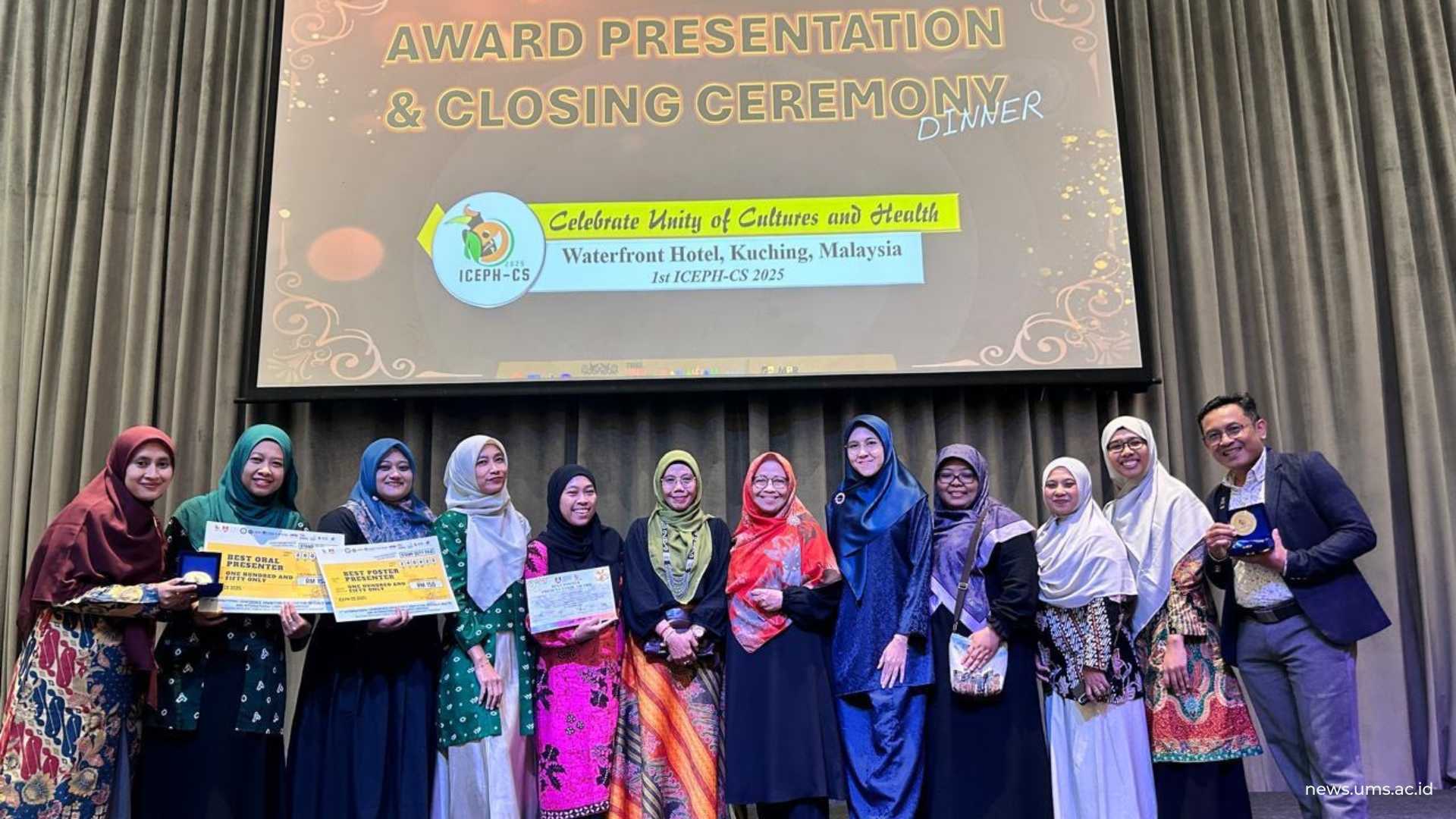 Delegasi Fakultas Ilmu Kesehatan UMS saat menghadiri ICEPH CS 2025.