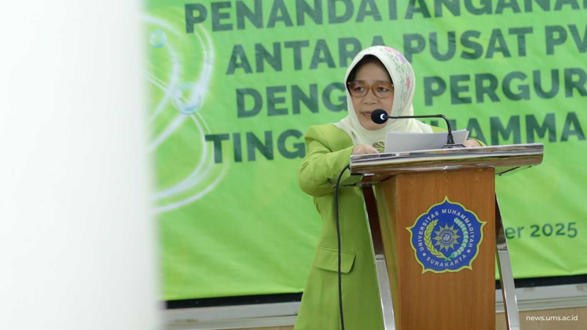 Sambutan Kepala Pusat PVTPP, Dr. Ir. Leli Nuryati, M.Sc., dalam agenda Penandatanganan nota kesepahaman (MoU) antara 29 Perguruan Tinggi Muhammadiyah–‘Aisyiyah (PTMA) dan Pusat PVTPP Kementerian Pertanian RI, Selasa (28/10).