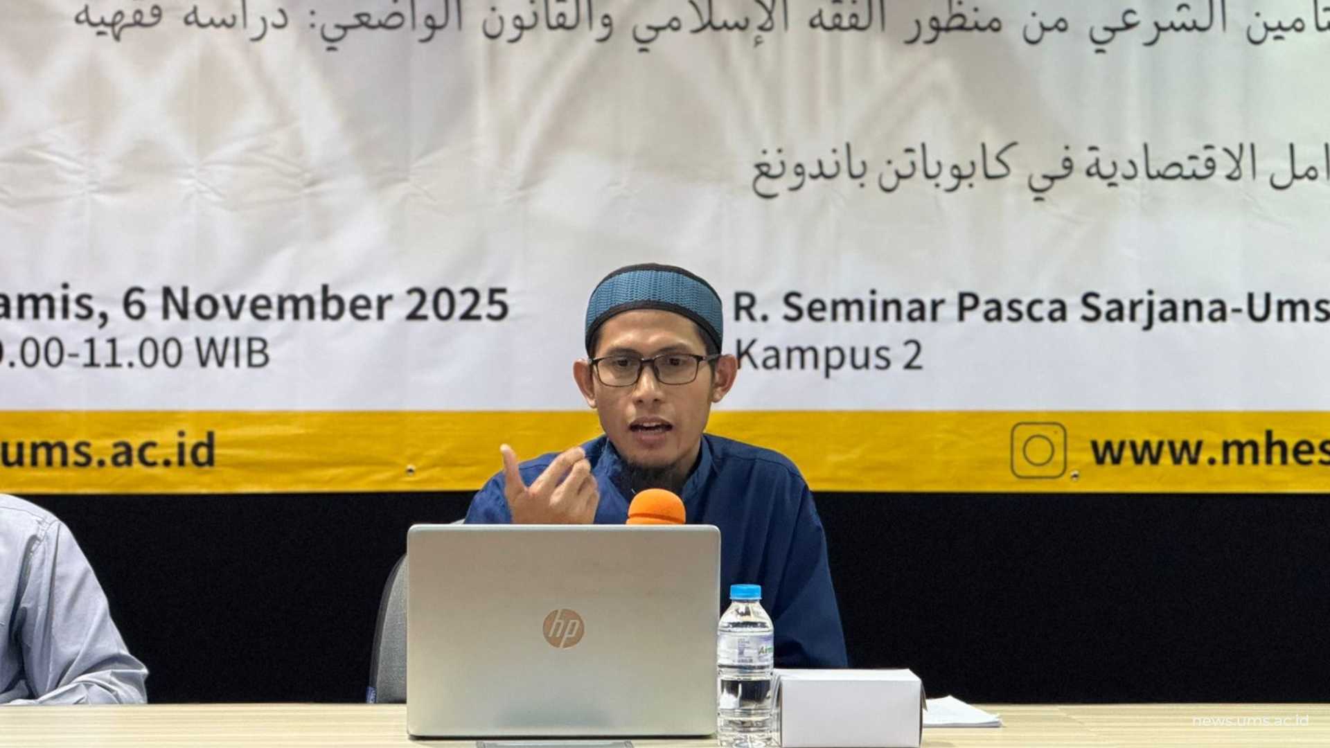 Ghufran Jauhar, S. IP. S.H., M.H., Penyaji Asuransi Dalam Transaksi Fikih Dalam Diseminasi Hasil Riset Mahasiswa Program Studi Magister Hukum Ekonomi Syariah UMS
