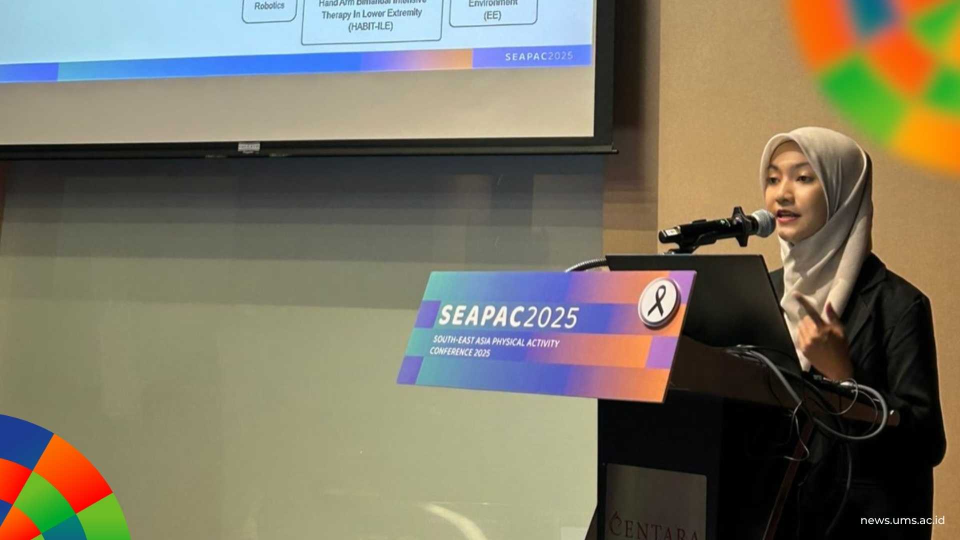 Sherin Nada Salsabila ketika memaparkan penelitiannya di konferensi SEAPAC 2025