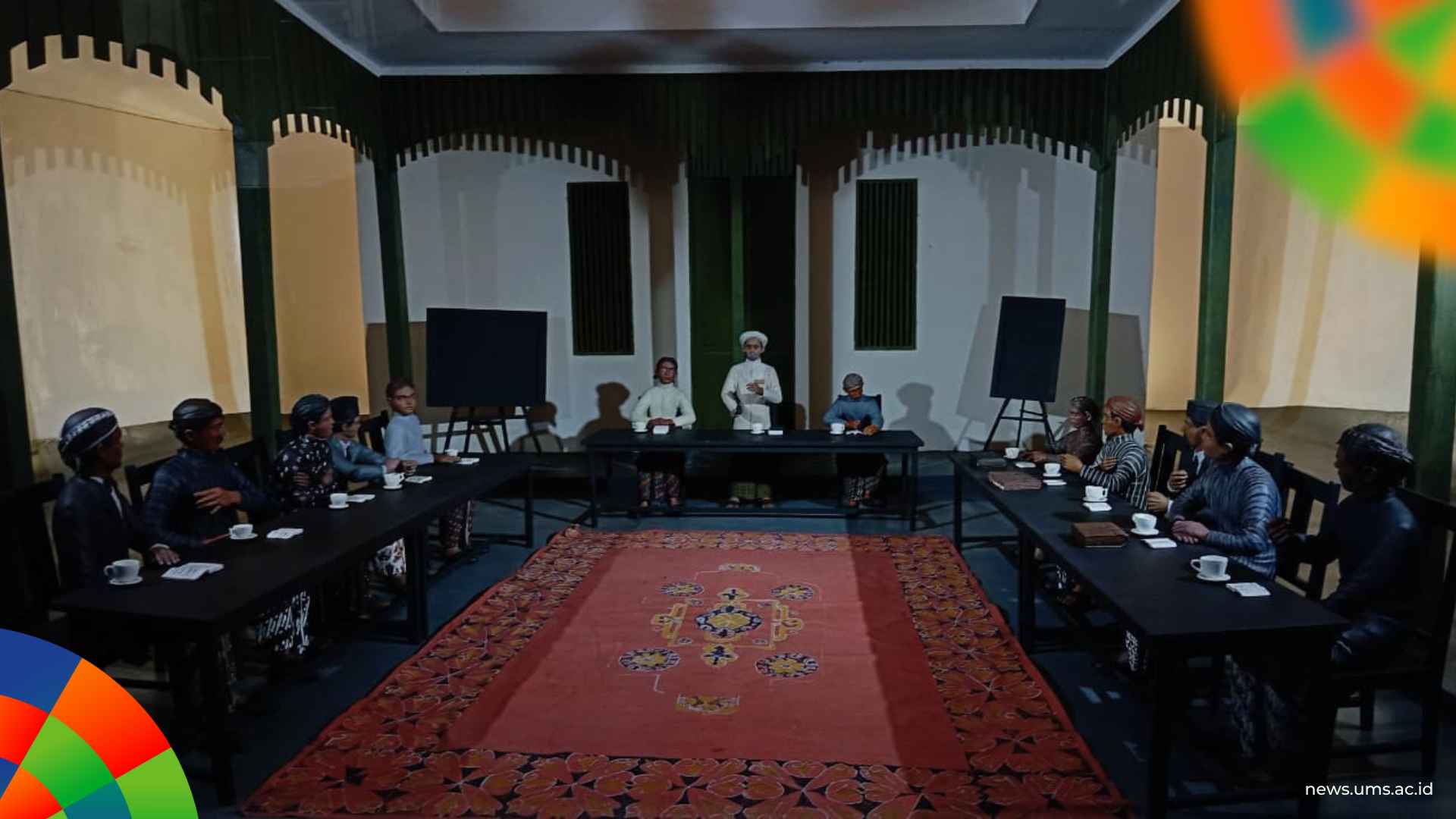 Diorama musyawarah pembentukan Muhammadiyah, yang menggambarkan suasana awal berdirinya organisasi muhammadiyah oleh KH. Ahmad Dahlan bersama para tokoh masyarakat Yogyakarta