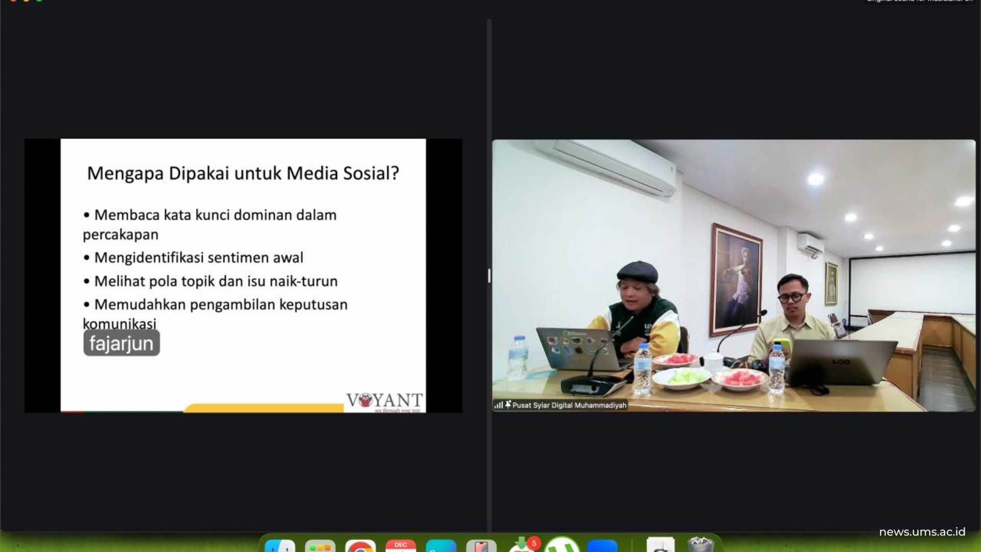 Penyampaian Materi oleh Dr. Fajar Junaedi, S.Sos., M.Si., Pimpinan Pusat Syiar Digital Muhammadiyah