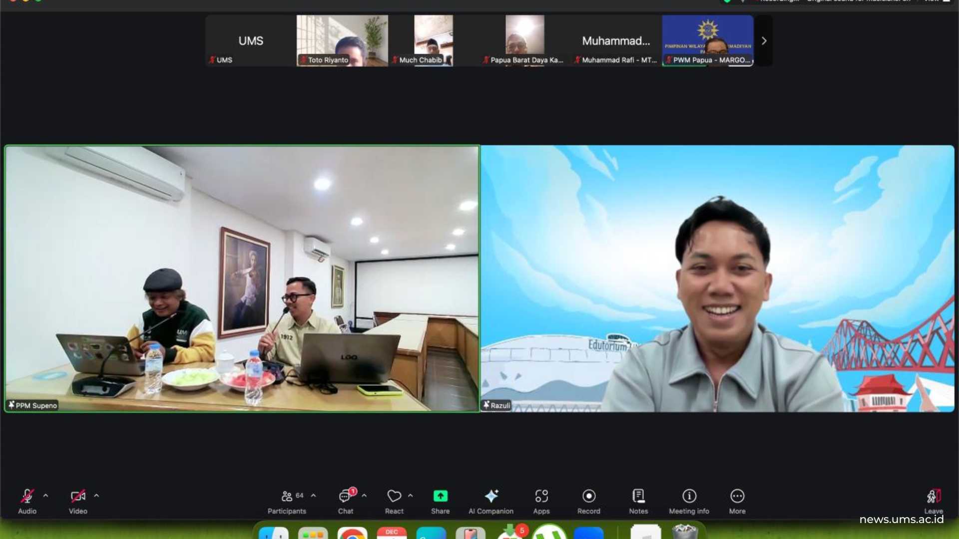 Suasana Ngaji Syiar Digital Berkemajuan #3 melalui Zoom Meeting