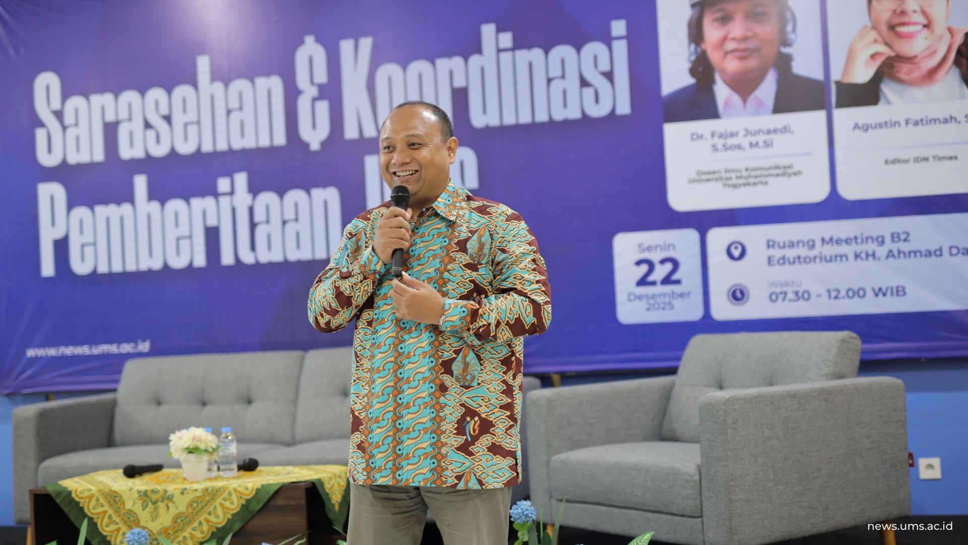 Sambutan oleh Sekretaris UMS, Andy Dwi Bayu Bawono, S.E., M.Si., Ph.D.