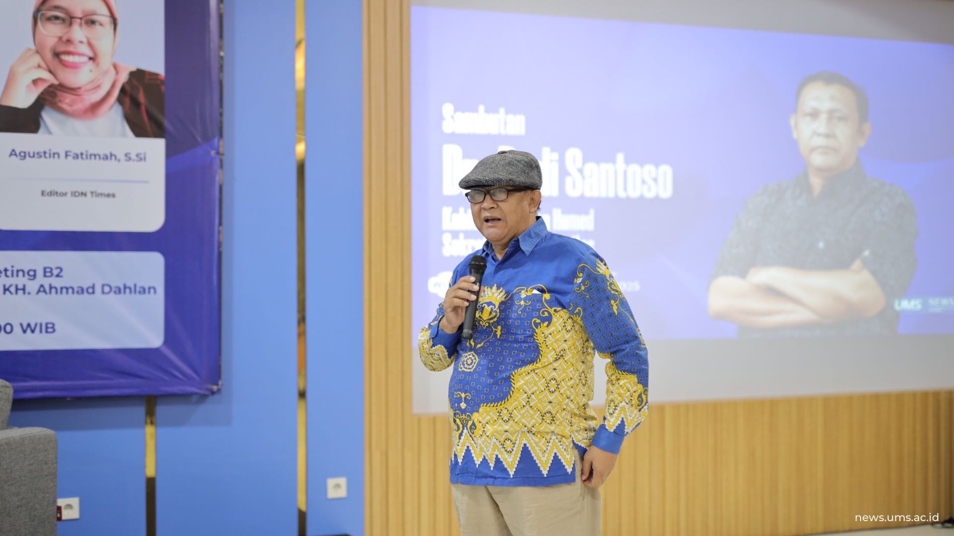 Sambutan oleh Kepala Humas UMS, Dr. Budi Santoso, S.Sos., M.Si.