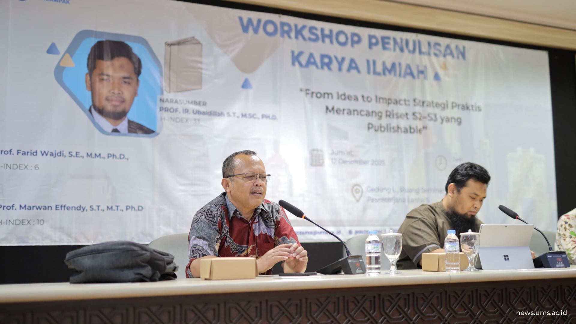 Direktur Direktorat Pascasarjana UMS, Prof. M Farid Wajdi, M.M, Ph.D