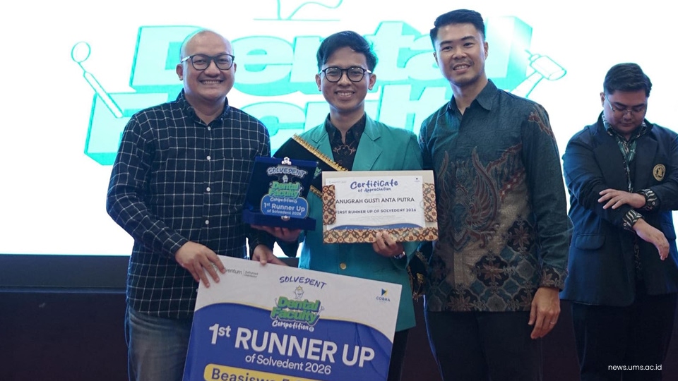 Anugrah Gusti Anta Putra, berhasil meraih juara 2 dalam lomba restorasi gigi yang diselenggarakan oleh Solvedent Dental Faculty Competition