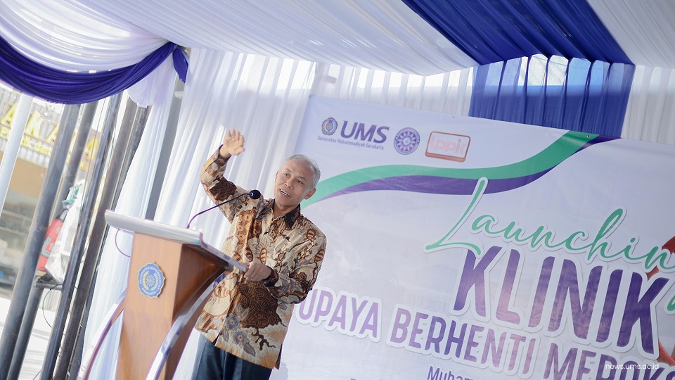 Sambutan oleh Rektor UMS, Prof. Dr. Harun Joko Prayitno, M.Hum.