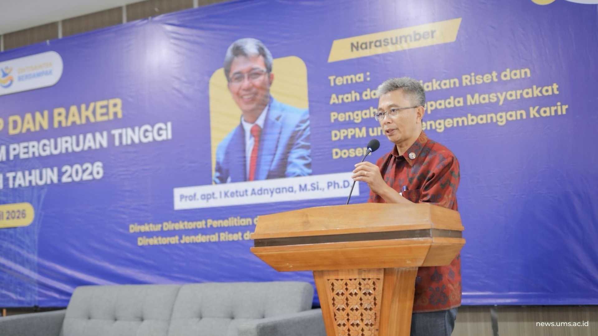 Direktur Direktorat Penelitian dan Pengabdian kepada Masyarakat Direktorat Jenderal Riset dan Pengembangan Kementerian Pendidikan Tinggi, Sains, dan Teknologi, Prof. I Ketut Adnyana, M.Si., Ph.D.