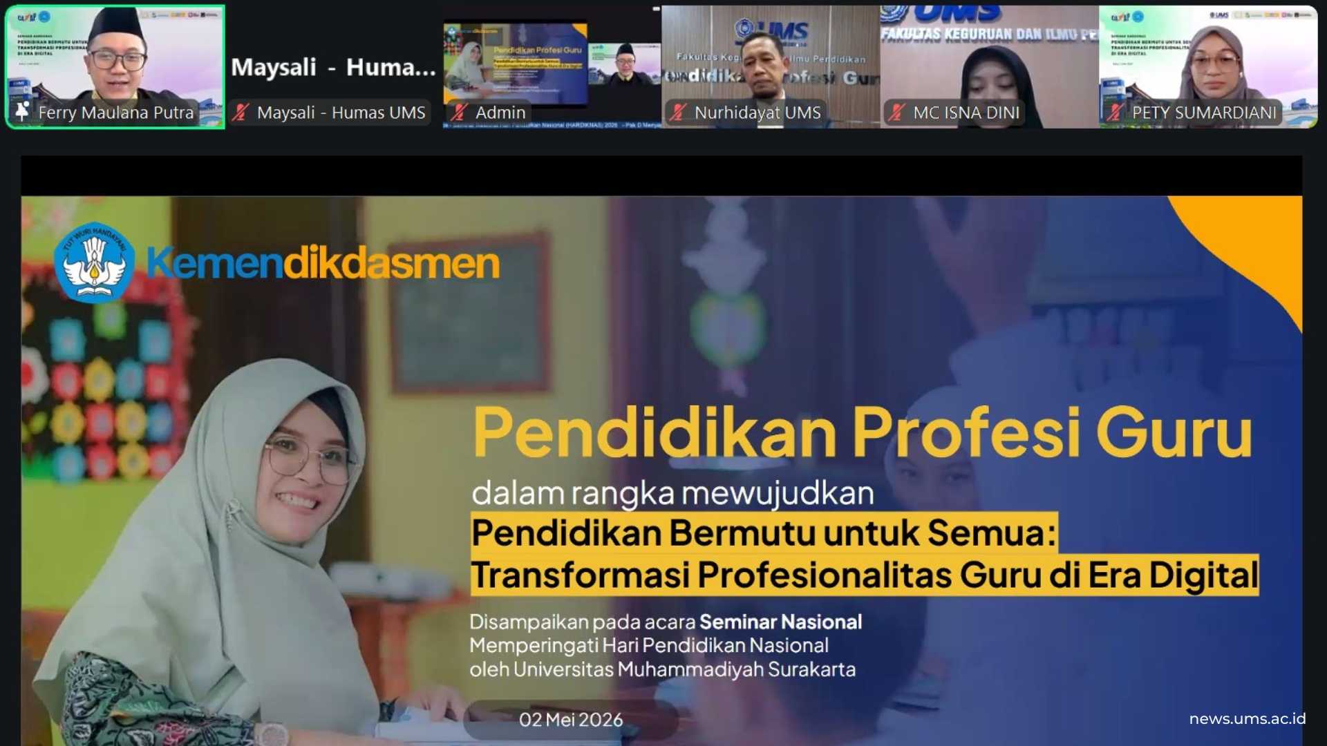 Direktur Direktora Pendidikan Profesi Guru Ferry Maulana Putra menyampaikan materinya di seminar nasional