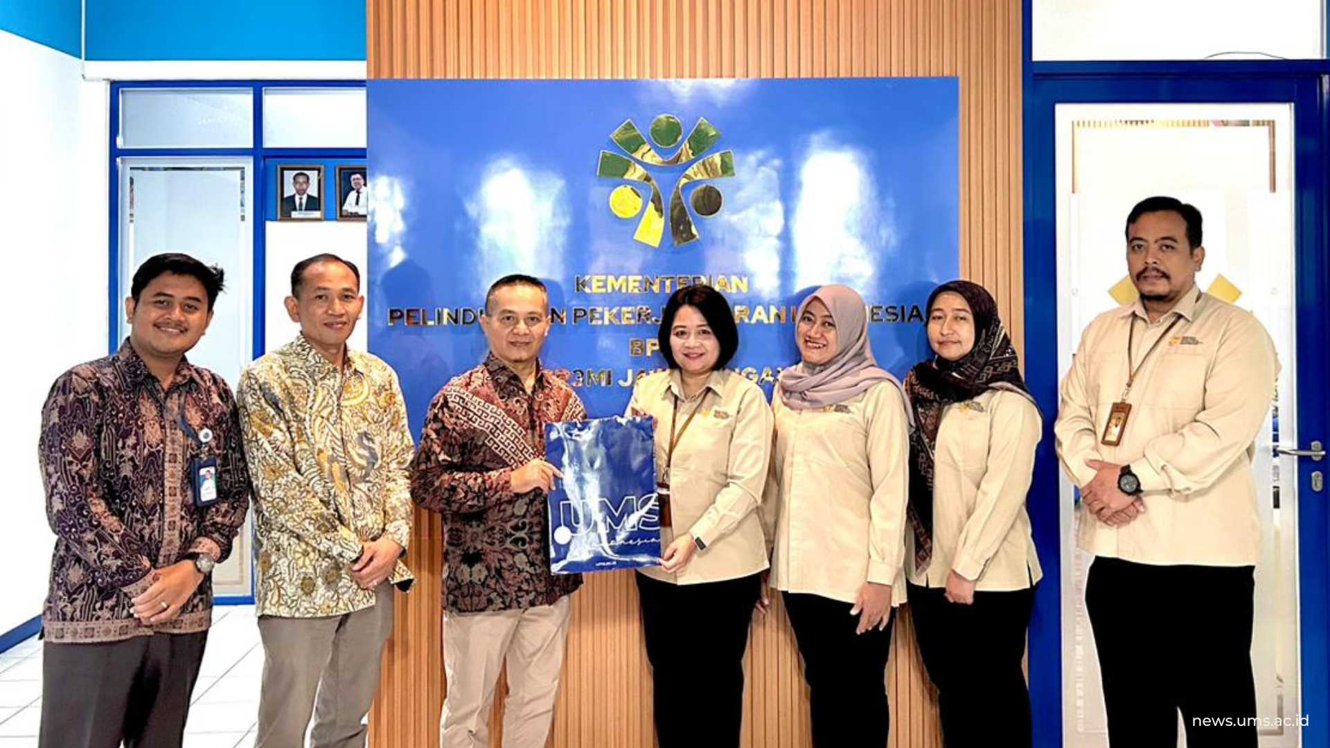 Perwakilan DRKUI UMS saat menyambangi kantor BP3MI Jawa Tengah, 2 Juni 2026, untuk menjajaki inisiasi awal kerja sama peluang karier global dan program vokasi.