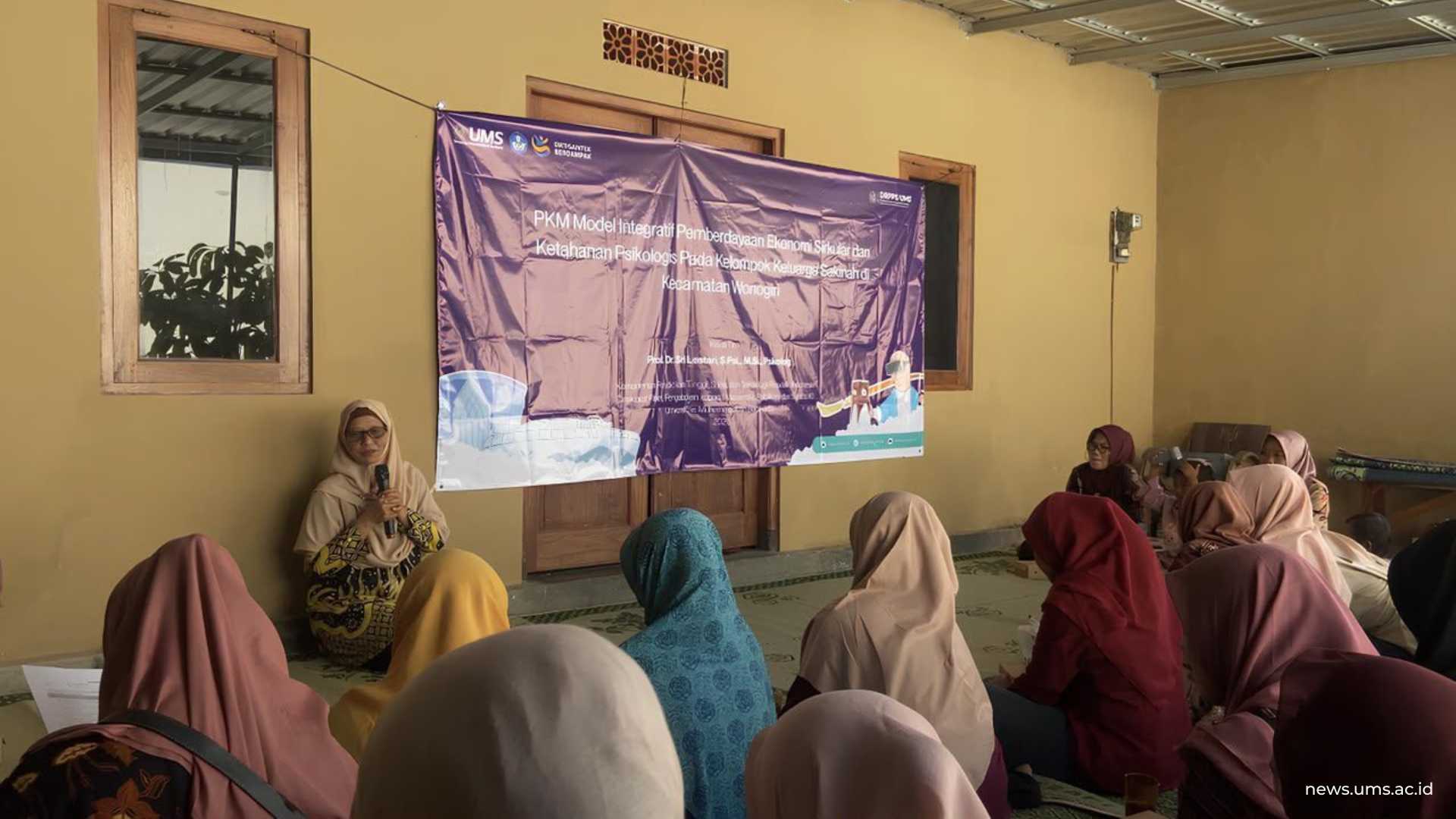 Ketua Tim Pengabdian UMS, Prof. Dr. Sri Lestari, S.Psi., M.Si., Psikolog