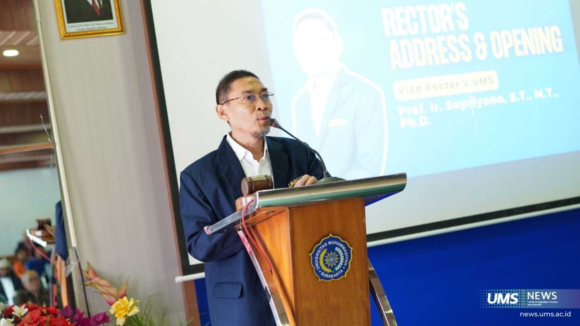 Sambutan sekaligus pembukaan oleh Wakil Rektor V UMS, Prof. Ir. Supriyono, S.T., M.T., Ph.D., dalam agenda Science & Engineering Summer Camp 2026