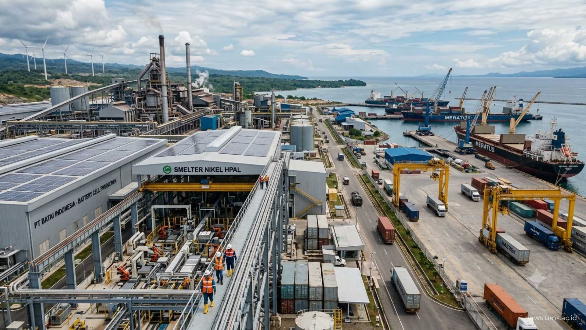 Ilustrasi kompleks industri. (Foto: Gemini)
