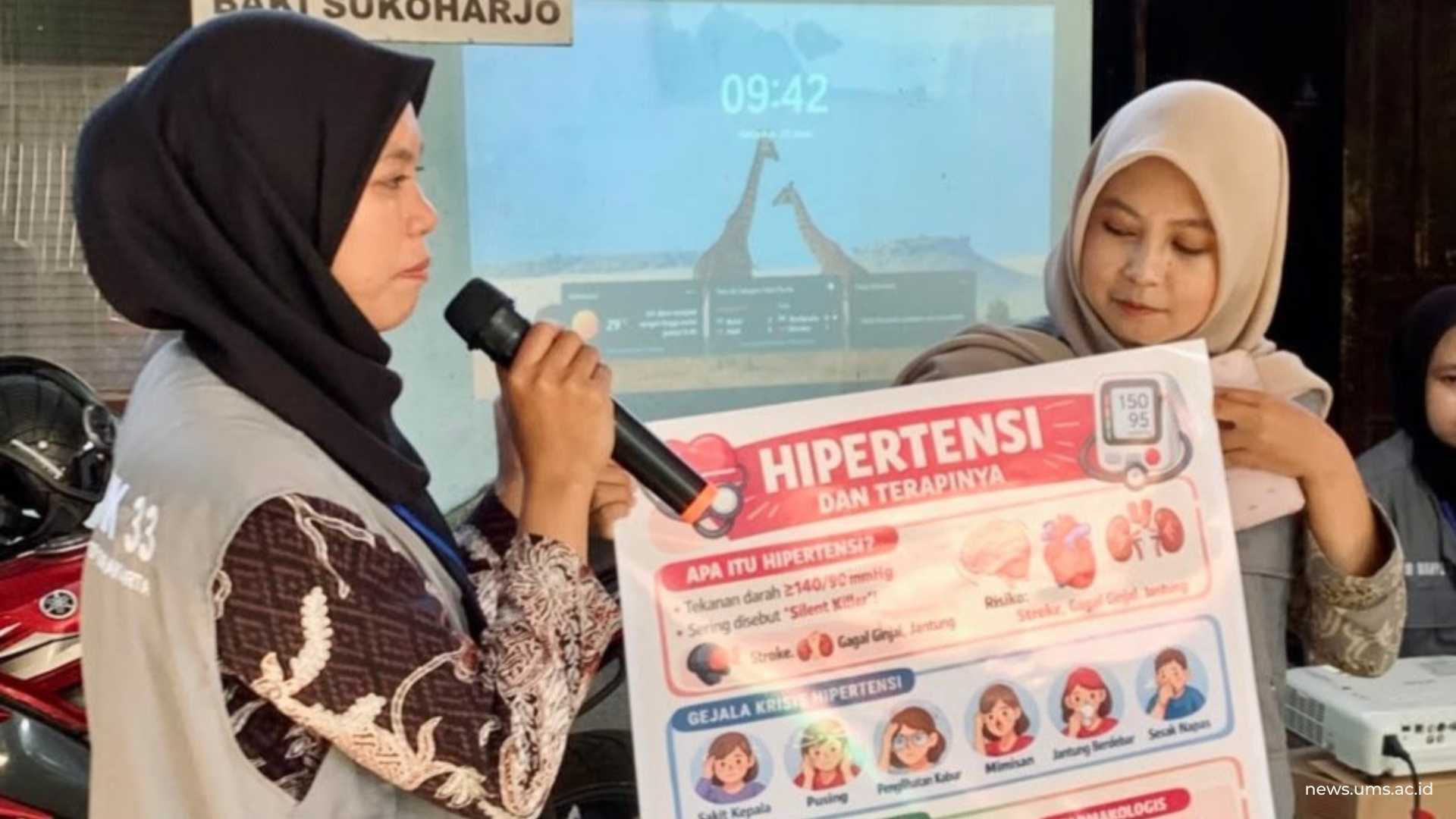 Mahasiswa KKN Tematik FIK UMS Kelompok 33 menghadirkan program Edukasi Antihipertensi