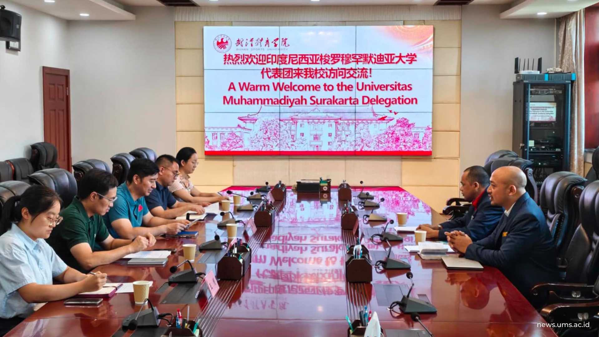 Suasana MoU UMS bersama Wuhan Sports University, Tiongkok
