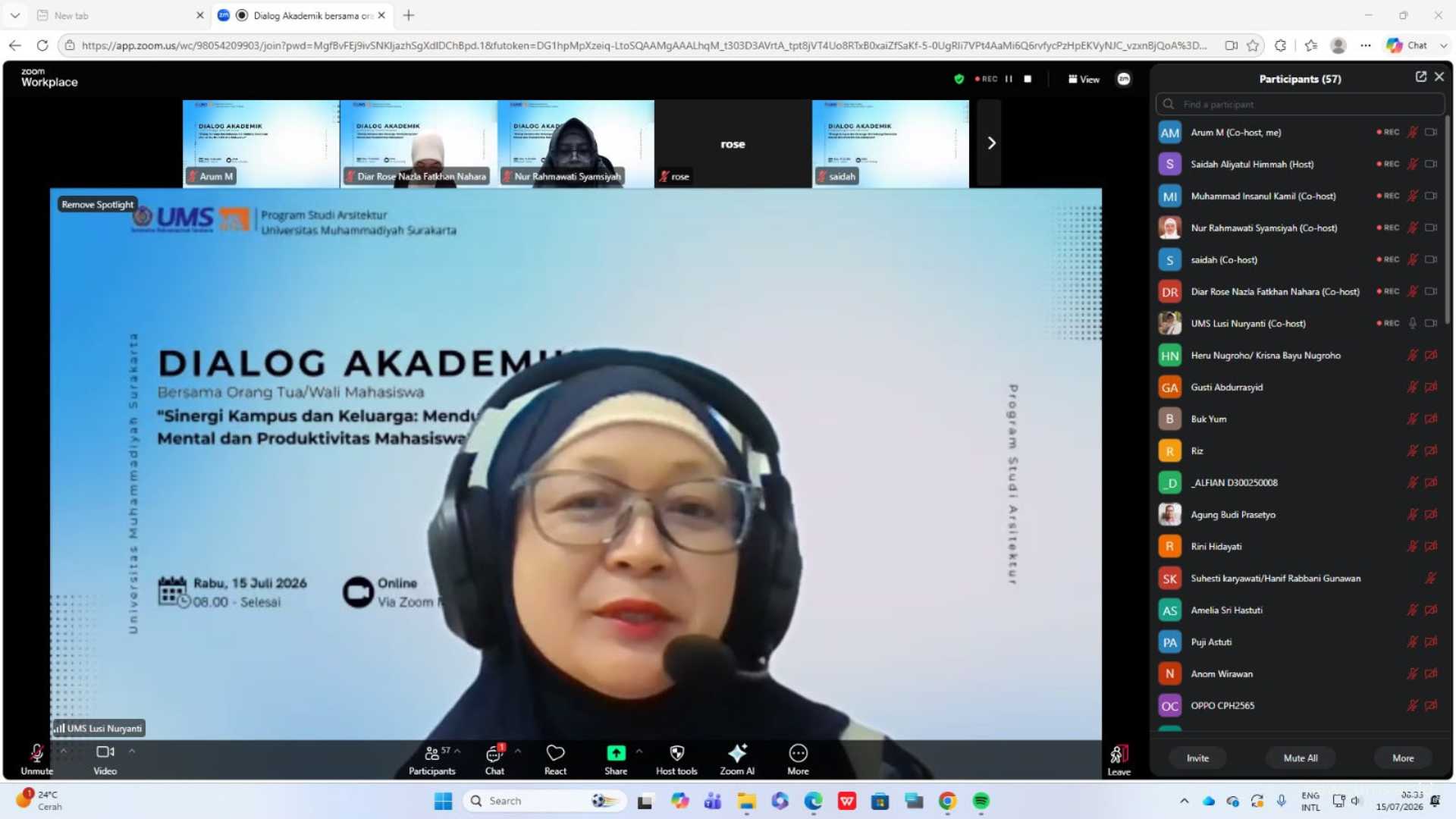 Penyampaian Materi oleh Narasumber